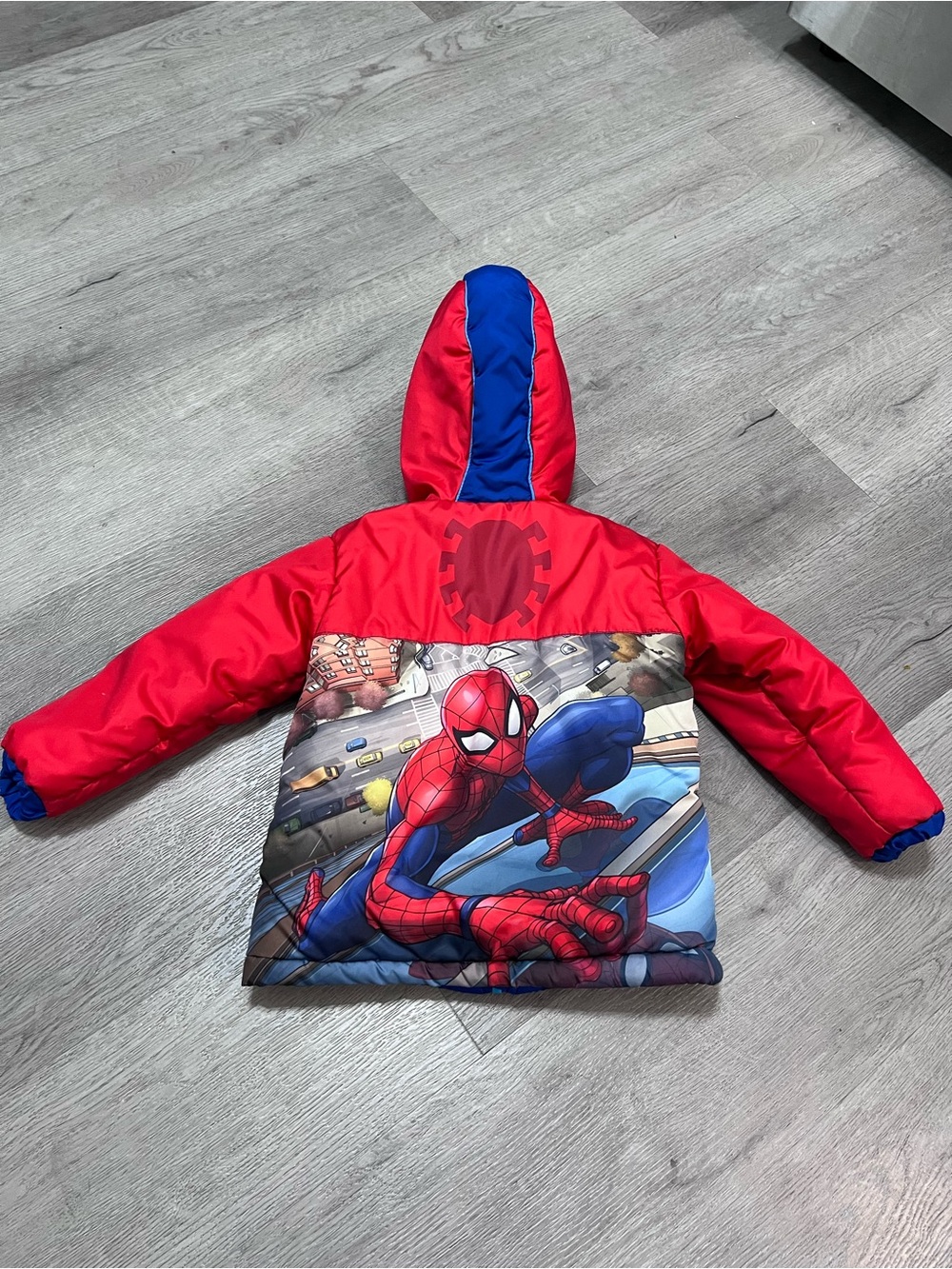 Marvel Red and Blue Spider-Man Kids Puffer Jacket
